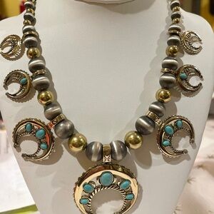 Carolyn Pollack Turquoise Squash Blossom Necklace.